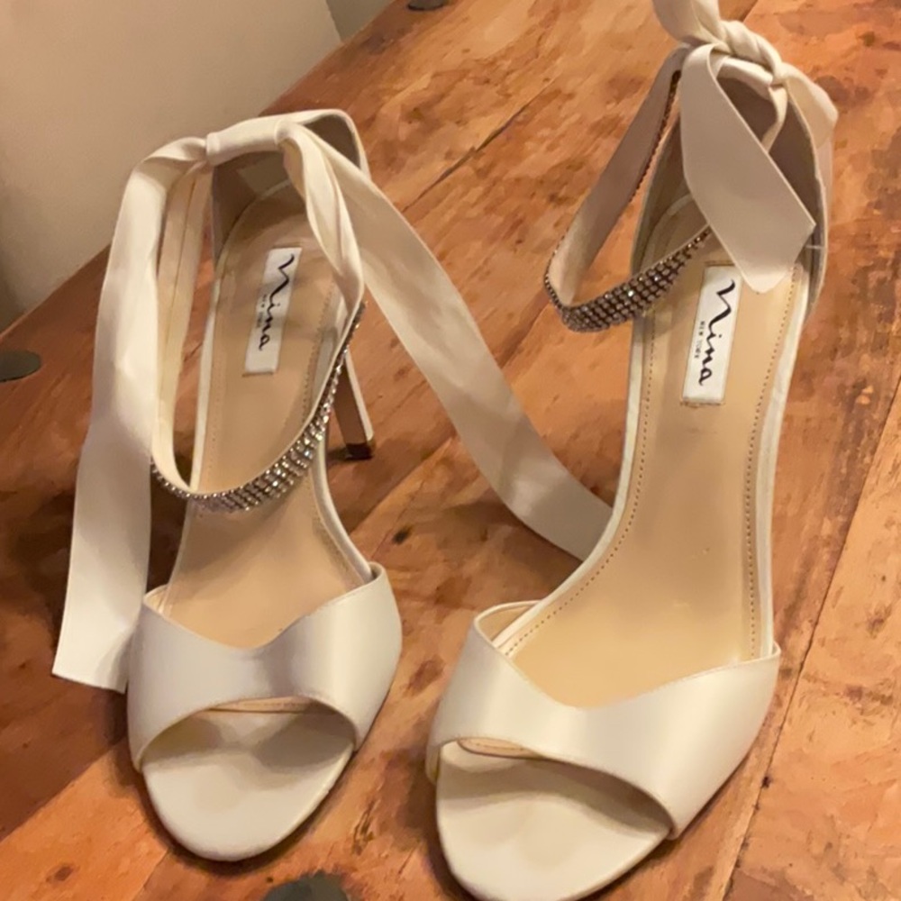 Nina Silk rhinestone high heel 9.5